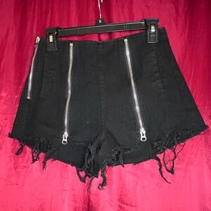 CIDER High Rise Zipper Shorts